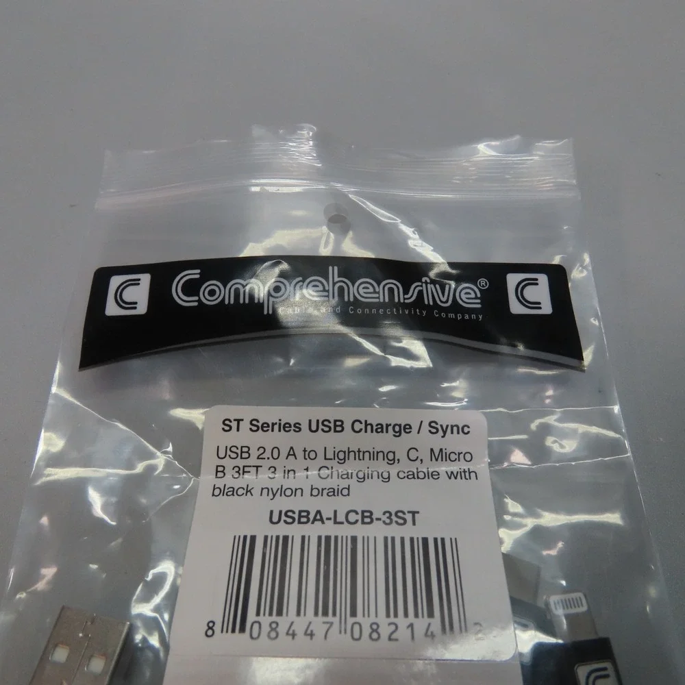 Standard Series USB-C 2.0 to A Cable 3-in-1 Mobile Charging Cable 3ft Black (USB
